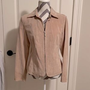 Ladies Live A Little tan suede leather jacket/blazer - size medium- EUC